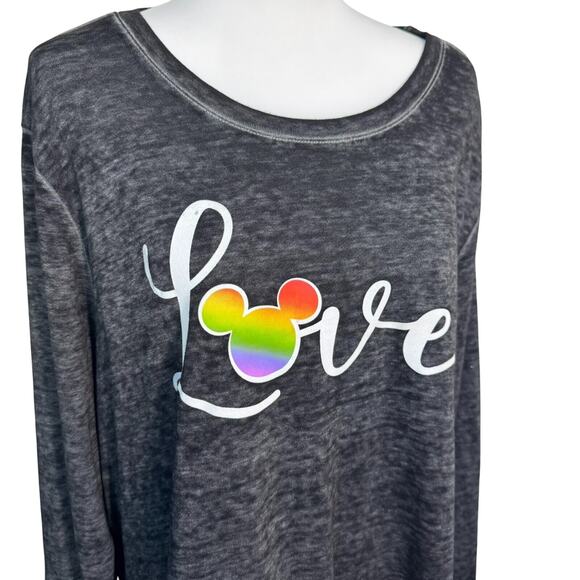 LANE BRYANT Womens 3X 26/28 Disney Super Soft Rainbow Love Long Sleeve Tee Pride - Picture 1 of 8